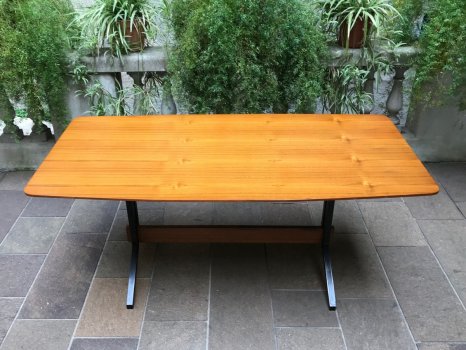 TAVOLO LEGNO E FERRO ANNI 60