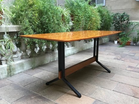 TAVOLO LEGNO E FERRO ANNI 60