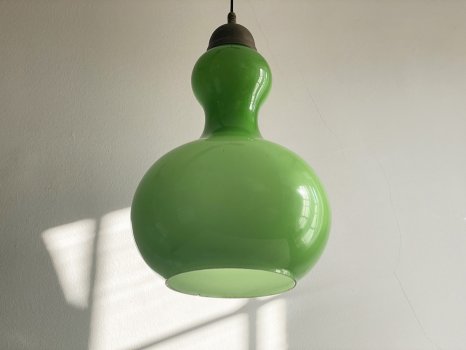 SOSPENSIONI IN VETRO INCAMICIATO VERDE E GIALLO