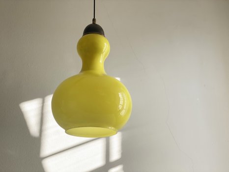 SOSPENSIONI IN VETRO INCAMICIATO VERDE E GIALLO