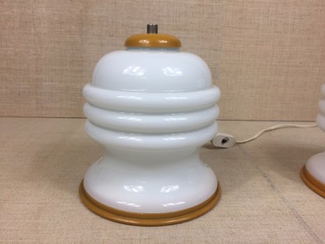 COPPIA LAMPADE VETRO OPALINO
