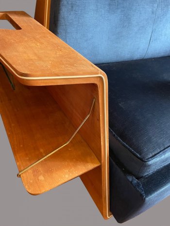DIVANO LETTO IN VELLUTO BLU