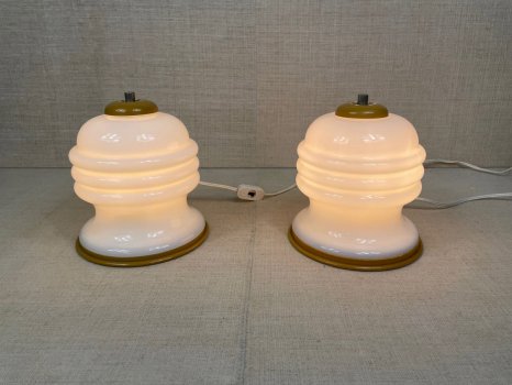COPPIA LAMPADE VETRO OPALINO