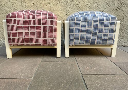 COPPIA POUFS ANNI 70