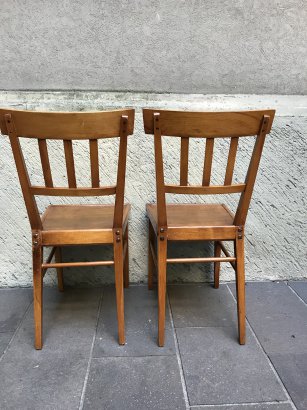SEDIE IN LEGNO DI ROVERE ANNI '50